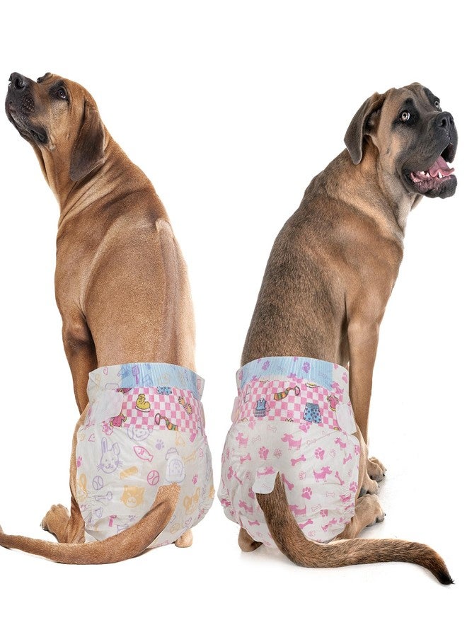 دونو حفاضات دونو للكلاب الإناث من السلالات الكبيرة - 48 قطعة، حفاضات دورة شهرية للكلاب الإناث للاستخدام مرة واحدة مع مؤشر للبلل، حفاضات فائقة الامتصاص للكلاب الصغيرة والمتوسطة والكبيرة - Image 1